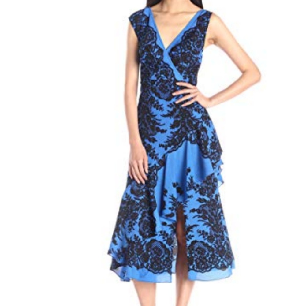 Tracy Reese, Royal Blue lace print dress, 4